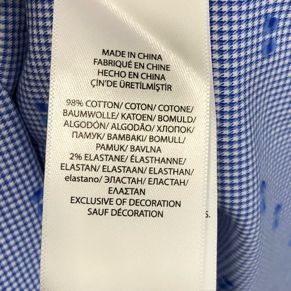 Ralph Lauren, blue print logo, stretch performance button down shirt - Picture 6 of 11